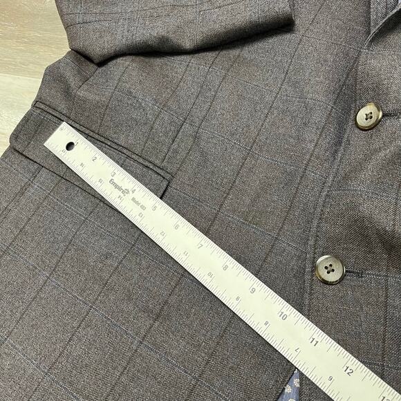 Vintage Daks Johnston & Murphy Brown Mens XL Wool‎ 2 Button Sports Blazer Jacket - Picture 8 of 14